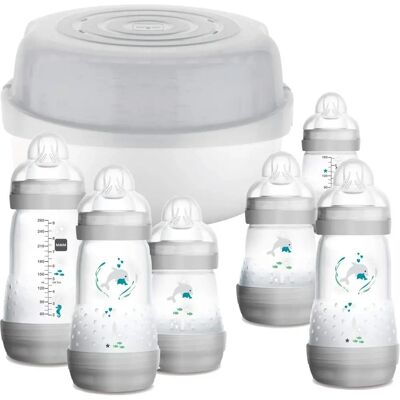 MAM Easy Start Flaska & Mikrovågsugn Steriliseringsset - Babyflaskor Sterilisator MAM Easy Start Flaska & Mikrovågsugn Steriliseringsset - Babyflaskor Sterilisator
