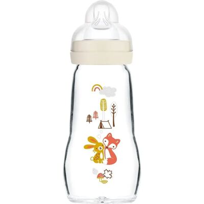 MAM Feel Good Glass Bottle - 260ml - Unisex MAM Feel Good Glass Bottle - 260ml - Unisex