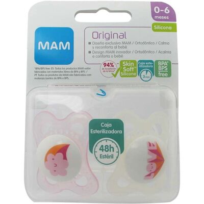Mam Baby Original Pacifier 0+ Silicone Pink - Pacifier Mam Baby Original Pacifier 0+ Silicone Pink - Pacifier