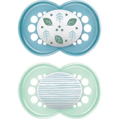 Lot de Sucettes en Silicone Mam Bleu 6+ mois Lot de Sucettes en Silicone Mam Bleu 6+ mois