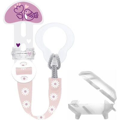 MAM Baby Pacifier Clip - Adjustable Pink S183 Dummy Brooch & Cover MAM Baby Pacifier Clip - Adjustable Pink S183 Dummy Brooch & Cover