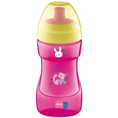 MAM Baby Pink Spill Proof Sports Cup - 330 ml MAM Baby Pink Spill Proof Sports Cup - 330 ml