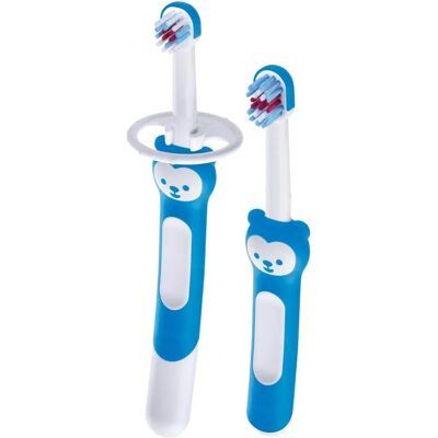 MAM Learn to Brush Set - Baby Toothbrushes with Safety Shields MAM Learn to Brush Set - Baby Toothbrushes with Safety Shields