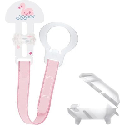 MAM Clip e Cover Rosa con Catena MAM Clip e Cover Rosa con Catena