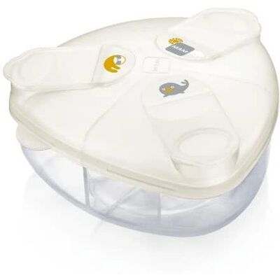 MAM Baby Milk Box - Forma triangolare, 3 scomparti, a tenuta, 40g MAM Baby Milk Box - Forma triangolare, 3 scomparti, a tenuta, 40g