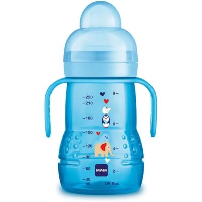 MAM Baby Trinklernbecher Blau 220ml 4+ Anti-Tropfgriffe MAM Baby Trinklernbecher Blau 220ml 4+ Anti-Tropfgriffe