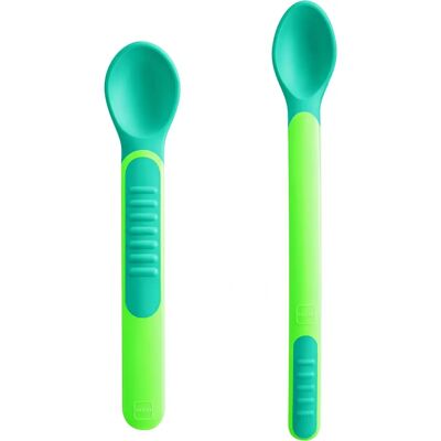 Cucharas Sensibles al Calor MAM & Cubierta - Cucharas para Bebés con Indicador de Temperatura Cucharas Sensibles al Calor MAM & Cubierta - Cucharas para Bebés con Indicador de Temperatura