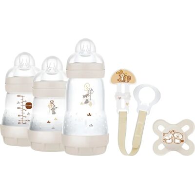 Mam Baby Gift Set - 3 Anti-Colic Bottles, Dummy, Clip Mam Baby Gift Set - 3 Anti-Colic Bottles, Dummy, Clip