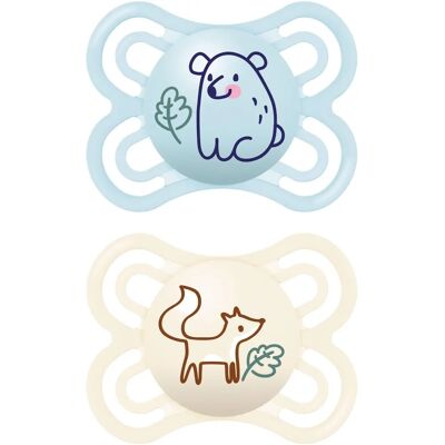 Suceur MAM Bébé 0-6 Mois Silicone, Boîte Autoesterilisable, 2 pcs Suceur MAM Bébé 0-6 Mois Silicone, Boîte Autoesterilisable, 2 pcs