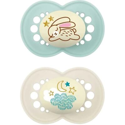 Set di 2 succhietti in silicone Mam Original Night Bright - 16+ mesi Set di 2 succhietti in silicone Mam Original Night Bright - 16+ mesi