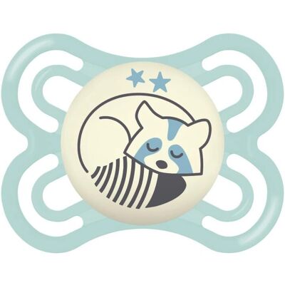 Sucette Mam Nuit Bleue Orthodontique en Silicone - Tétine de Bébé - Publicité Sucette Mam Nuit Bleue Orthodontique en Silicone - Tétine de Bébé - Publicité