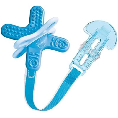 MAM Brand Mini Cooler & Relax Teether - Teething Toy for 4+ Months - Blue MAM Brand Mini Cooler & Relax Teether - Teething Toy for 4+ Months - Blue
