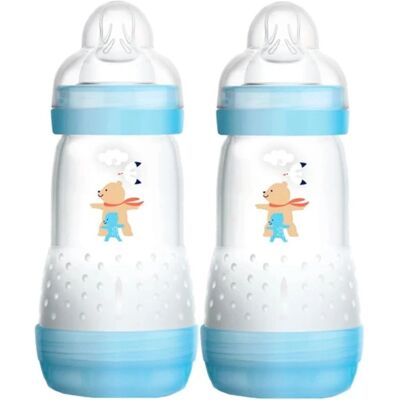 MAM Easy Start Anti Colic Bottle 260 ml 2-pack - 260ml 2-pack Bear blue MAM Easy Start Anti Colic Bottle 260 ml 2-pack - 260ml 2-pack Bear blue