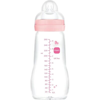 MAM Feel Good Baby Bottle - 260ml Pink MAM Feel Good Baby Bottle - 260ml Pink