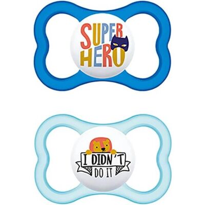 MAM Sucette Air Silicone 16+ Bleu 2pcs - Sucette MAM Sucette Air Silicone 16+ Bleu 2pcs - Sucette
