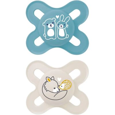 Sucettes Start Pure en Silicone Bleu Bébé 2 pièces Sucettes Start Pure en Silicone Bleu Bébé 2 pièces