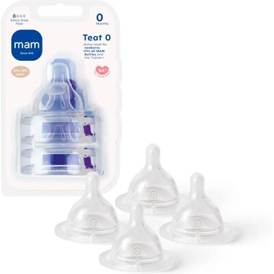 MAM Extra-Slow Flow Size 0 SkinSoft Silicone Teat MAM Extra-Slow Flow Size 0 SkinSoft Silicone Teat