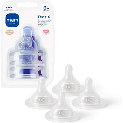 MAM Cross-Cut Teats - Bottle Teats with SkinSoft Silicone - 6+ Months MAM Cross-Cut Teats - Bottle Teats with SkinSoft Silicone - 6+ Months