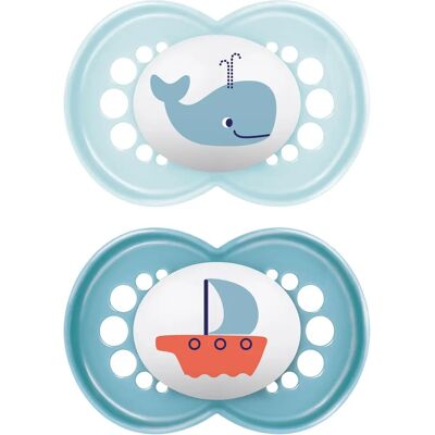 Mam Babyschnuller - Blau - Orthodontisches Silikon - 16+ Monate - Baby Produkt Mam Babyschnuller - Blau - Orthodontisches Silikon - 16+ Monate - Baby Produkt