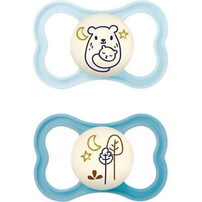Sucette en silicone Baby Italia Mam Air Night - 6+ mois - Pack double Sucette en silicone Baby Italia Mam Air Night - 6+ mois - Pack double