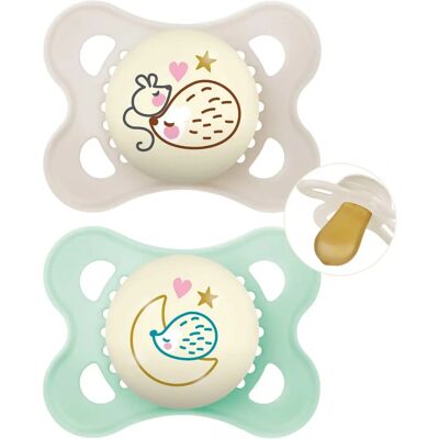 MAM - Latex Night Soothers 2-6 Months+ - 2 Pack - Pacifiers MAM - Latex Night Soothers 2-6 Months+ - 2 Pack - Pacifiers