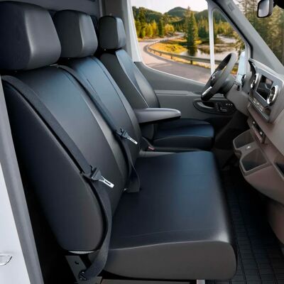 Housse de siège VW T5 sur mesure - Noir - Publicité Housse de siège VW T5 sur mesure - Noir - Publicité