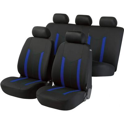 Funda de asiento WALSER 11777 - Asiento, delantero y trasero, Azul/Negro Funda de asiento WALSER 11777 - Asiento, delantero y trasero, Azul/Negro