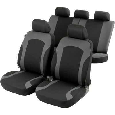 WALSER 11786 Autositzbezug - Schwarz/Grau Polyester für Renault Clio & Peugeot 206 WALSER 11786 Autositzbezug - Schwarz/Grau Polyester für Renault Clio & Peugeot 206