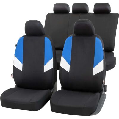 Funda de asiento WALSER 13329 - Negro/Azul - Poliéster para Renault Clio 2/3 Funda de asiento WALSER 13329 - Negro/Azul - Poliéster para Renault Clio 2/3