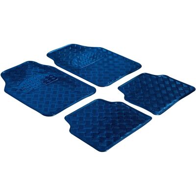 Alfombrillas de coche WALSER - Azul metálico, 4 piezas, ajustable Alfombrillas de coche WALSER - Azul metálico, 4 piezas, ajustable