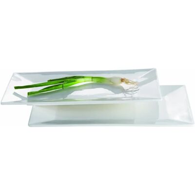 Mäser Trendy Line Ensemble de Plats - Blanc - Assiettes en Porcelaine Rectangulaires Mäser Trendy Line Ensemble de Plats - Blanc - Assiettes en Porcelaine Rectangulaires