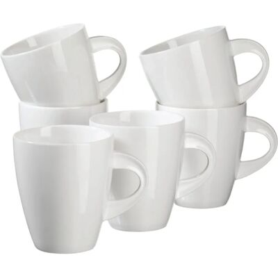 Mäser La Musica Porseleinen Koffiekop - Beigegroen - 40cl - Set van 6 Mäser La Musica Porseleinen Koffiekop - Beigegroen - 40cl - Set van 6