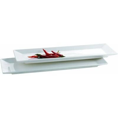 Piatto Mäser Trendy Line - 32x11 cm, Bianco, Elegante Piatto Mäser Trendy Line - 32x11 cm, Bianco, Elegante