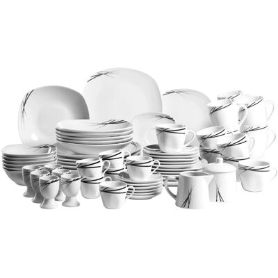 Mäser Linea Nera 62-delig Porseleinen Servies Mäser Linea Nera 62-delig Porseleinen Servies