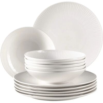 Service de vaisselle Mäser Dalia 12 pièces Blanc Vintage Service de vaisselle Mäser Dalia 12 pièces Blanc Vintage