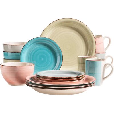 Mäser Lumaca Bunt 16-teilig Steingut-Geschirrset Mäser Lumaca Bunt 16-teilig Steingut-Geschirrset
