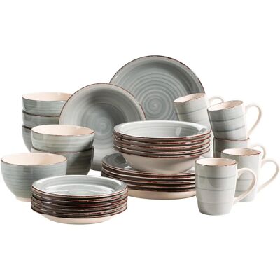 Mäser Keramisch Servies voor 6 Personen - Vintage Blauw Mäser Keramisch Servies voor 6 Personen - Vintage Blauw
