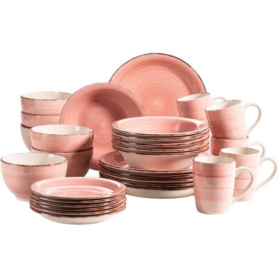 Mäser Ceramic Dinnerware Set - Vintage Orange - 30 Pieces Mäser Ceramic Dinnerware Set - Vintage Orange - 30 Pieces