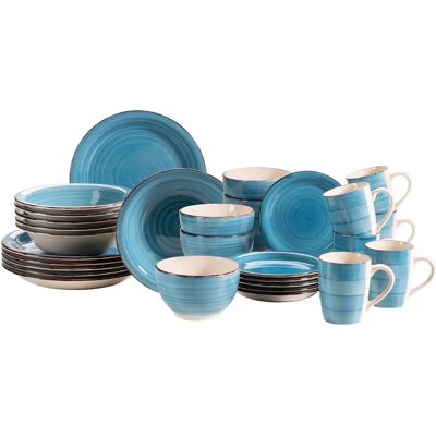Mäser Keramisch Servies - Blauw, 30 stuks Mäser Keramisch Servies - Blauw, 30 stuks