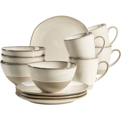 Mäser Modello - Nottingham Beige - Set di stoviglie 12 pezzi Mäser Modello - Nottingham Beige - Set di stoviglie 12 pezzi