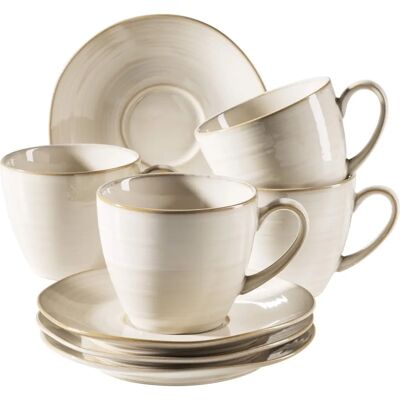 Mäser Nottingham Set di Tazze da Caffè in Ceramica - 4 Tazze e Sottobicchieri Mäser Nottingham Set di Tazze da Caffè in Ceramica - 4 Tazze e Sottobicchieri