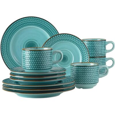 Mäser Porzellan Kaffeeservice - 12 Stück, Blau, 4 Personen Mäser Porzellan Kaffeeservice - 12 Stück, Blau, 4 Personen