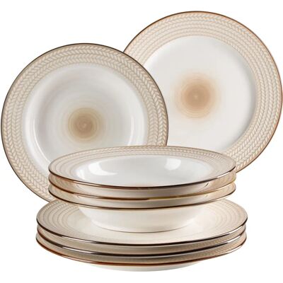 Mäser Prospero Service de Vaisselle en Porcelaine Blanche - 8 Pièces Mäser Prospero Service de Vaisselle en Porcelaine Blanche - 8 Pièces