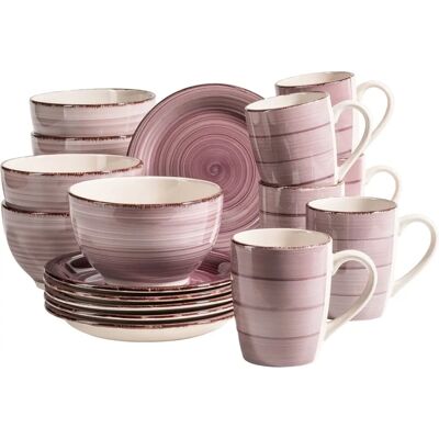 Set de vaisselle Lumaca Lilas pour 6 personnes Set de vaisselle Lumaca Lilas pour 6 personnes