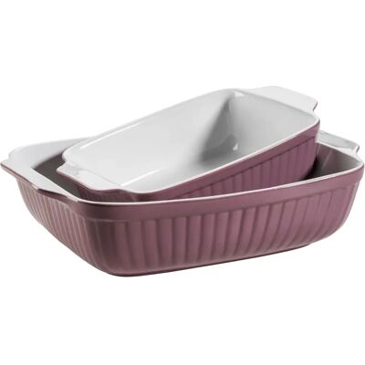 Ensemble de plats de cuisson en céramique Mäser Kitchen Time - Violet, Rose, Rouge Ensemble de plats de cuisson en céramique Mäser Kitchen Time - Violet, Rose, Rouge