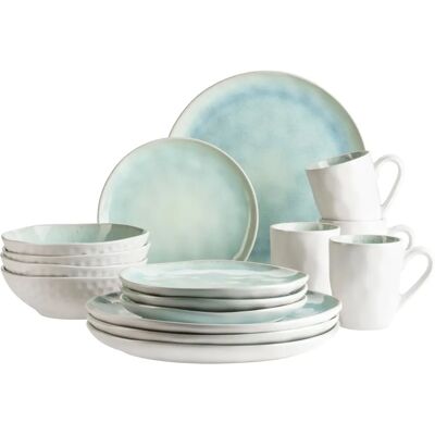 Set di stoviglie in ceramica verde MÄSER Frozen da 16 pezzi - Set di stoviglie Set di stoviglie in ceramica verde MÄSER Frozen da 16 pezzi - Set di stoviglie
