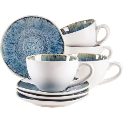 Ensemble de Tasses et Soucoupes en Céramique Frozen Ensemble de Tasses et Soucoupes en Céramique Frozen