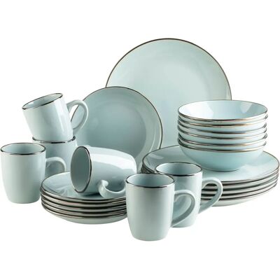 MÄSER Metallic Rim Geschirr-Set - 24 Teile für 6 Personen MÄSER Metallic Rim Geschirr-Set - 24 Teile für 6 Personen