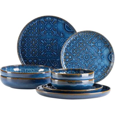 MÄSER Traditions-Teller-Set, Blau, 8-teilig MÄSER Traditions-Teller-Set, Blau, 8-teilig