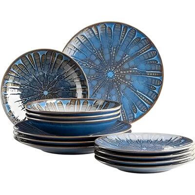 Mäser Servizio da tavola in pietra, blu acquamarina, 12 pezzi Mäser Servizio da tavola in pietra, blu acquamarina, 12 pezzi